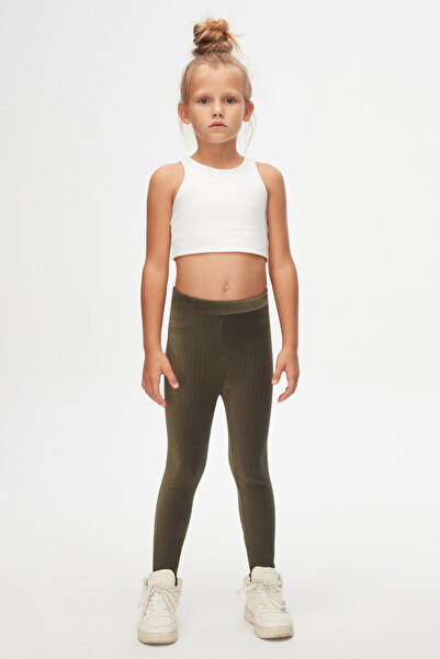 LOVETTI Sea Green Girl's Corduroy Leggings