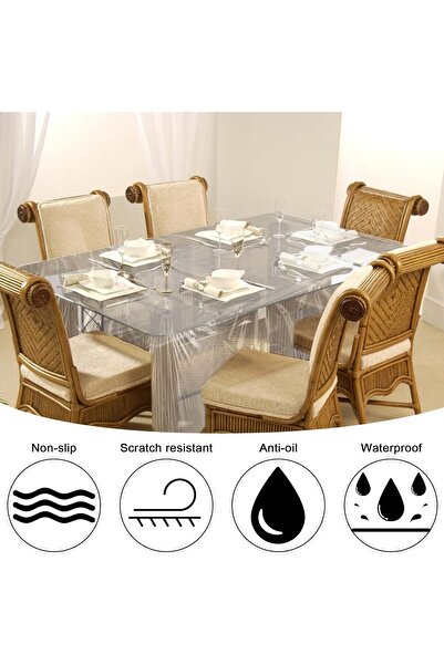 NİCE HOME Nice Home Şeffaf Masa Örtüsü Pvc 0,15mm Kalınlık