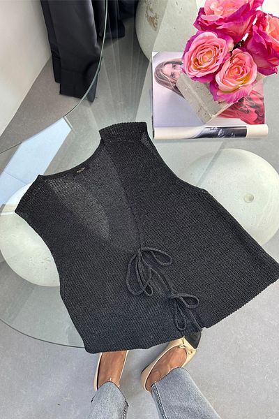 BİRCANÇİL Md Nena Smoked Lacing Detailed Vest
