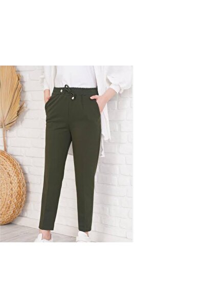 Fibula Beli Lastikli Kuşaklı Pantolon