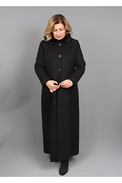 GLR&GYM CANSU Büyük Beden Anne Kışlık Kaşmir Manto