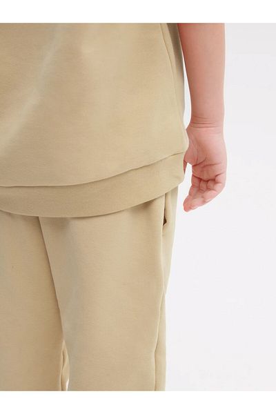 The Champ Clothing Cotton Nature Concept - Ελαστική μέση και πόδι Jogger Beige παιδική φόρμα