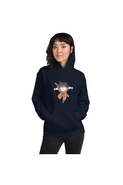 Moda Glo Унисекс суитшърт с качулка и щампа Gohan