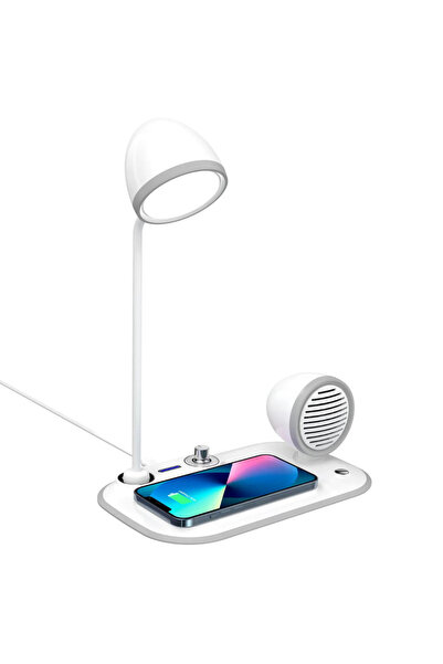 VOOKA 20W 3İn1 Kablosuz Şarj Standı Led Işıklı Hopörlor Modlu  Wirelles Charging