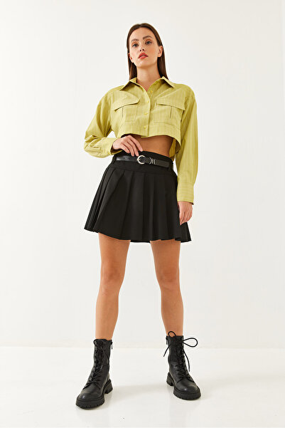 Bianco Lucci Dámská pásková skládaná hrášková sukně 7141 60251912