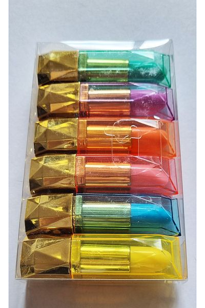Modellino 6-Piece Gold Leg Diamond Cut Large Lipstick Shaped Highlighter