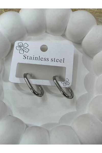 YASİN TOPÇU Steel Silver Earrings