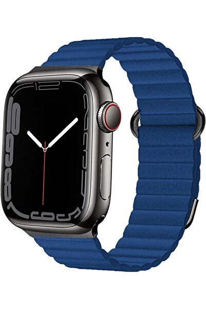UnDePlus Apple Watch 10/11 42mm-38/40/41mm Kordon Mıknatıslı Magnetik Deri Ko...
