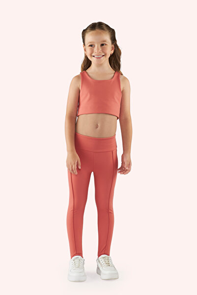 Panço Kız Çocuk Bilek Detaylı Nar Tayt