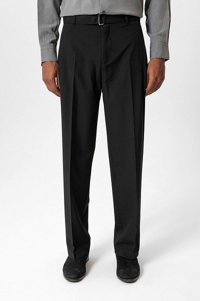Antioch Black High Waist Belted Men's Trousers
