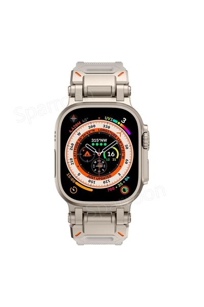 UnDePlus Apple Watch 42/44/45/46/49mm - with Titanium Metal and Silicone Link Kit 101