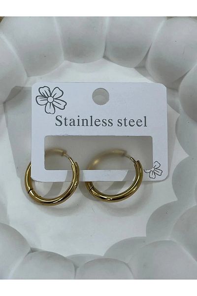 YASİN TOPÇU Steel Gold Earrings