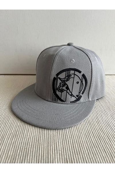 CosmoOutlet Unisex Adjustable Grey Hip Hop Cap with Soldier Helmet Image on the Back