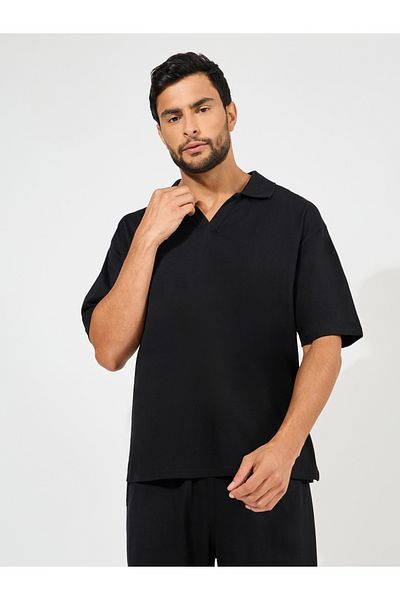 Styli Heavy Cotton Jersey Oversized Polo & Shorts Co-Ords