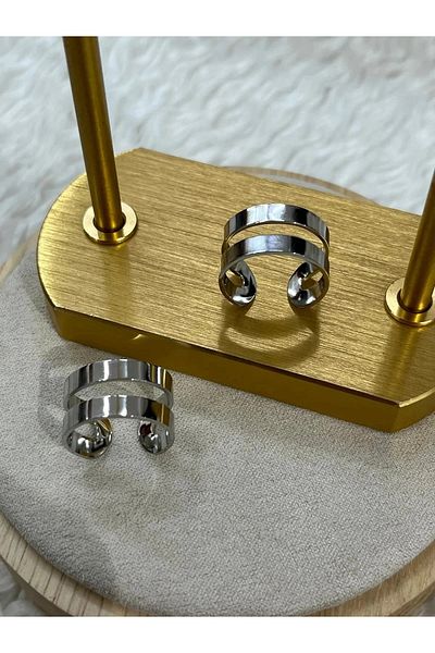 YASİN TOPÇU Steel Silver Earrings