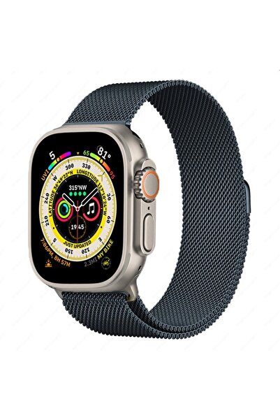 UnDePlus Apple Watch 44/45/46/49mm Kordon Milano Loop Metal Kordon 2/3/4/5/6/se/7/8/9/10/11/ultra