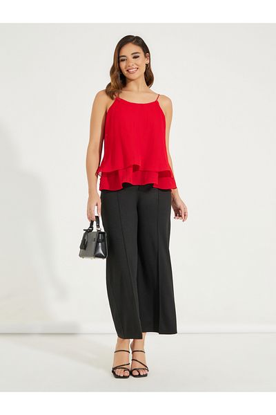 Styli Strappy Plisse Layered Cami