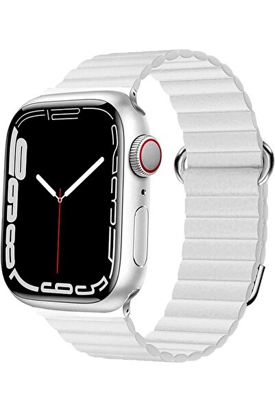 UnDePlus Apple Watch 10/11 42mm-38/40/41mm Kordon Mıknatıslı Magnetik Deri Ko...