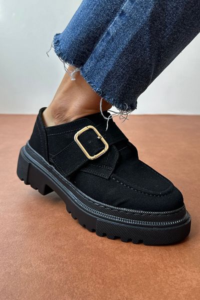 Mupa Shoes Černé semišové dámské mokasíny