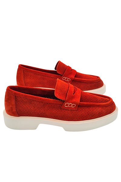 LOPY Orange Genuine Leather Women's Casual Summer Shoes