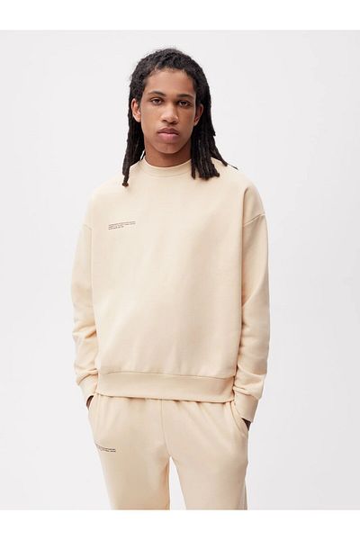 The Champ Clothing Μπεζ Unisex Oversize Hoodie - Crew Neck, Nature Concept Printed φούτερ