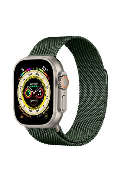 UnDePlus Apple Watch 44/45/46/49mm Kordon Milano Loop Metal Kordon 2/3/4/5/6/se/7/8/9/10/11/ultra