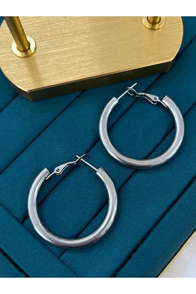 YASİN TOPÇU Steel Silver Earrings