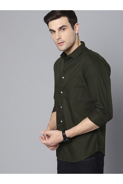 Dennis Lingo By Styli Solid Slim Fit Casual Shirt