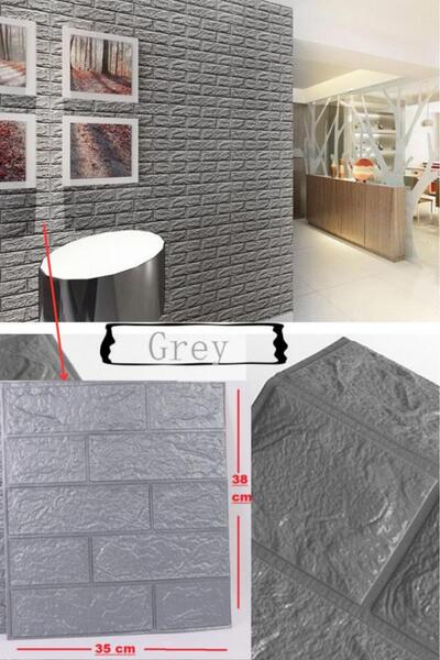 Renkli Duvarlar Kendinden Yapışkanlı Gri Duvar Kağıdı Kreatif Salon Antre Mut...