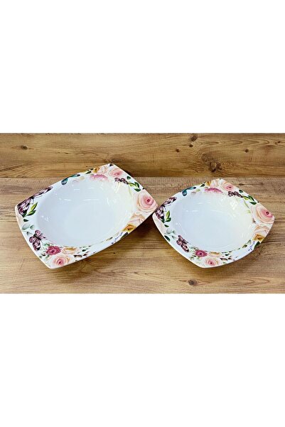Altabi Ceramic Floral 2-Piece Plenty of Bowl Stick Plate Decorative Presentat...