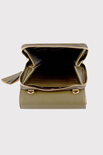 Garbalia Women's Green Double Gusset Zippered Bag with Phone Compartment