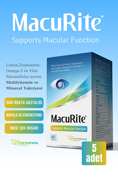 macurite 60 Softgel Kapsül- Lutein Zeaksantin Içeren Göz Vitamini 5 adet