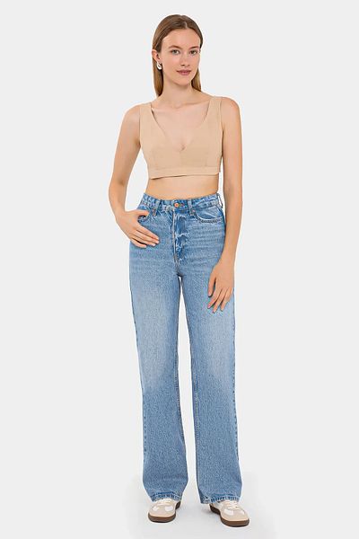 Hiccup Αμάνικο Crop Top με λαιμόκοψη V