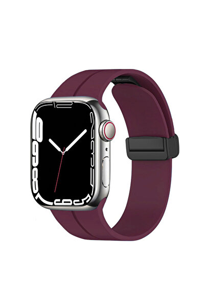 UnDePlus Apple Watch 44/45/46/49mm Kordon Magnetli Ayarlanır Silikon Kordon 2...