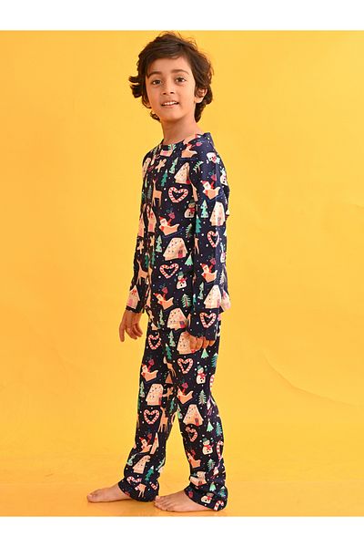 Anthrilo By Styli Christmas Theme Print Top & Pyjama Set