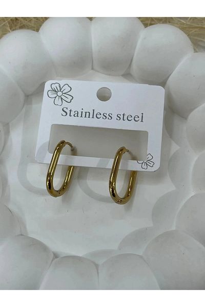 YASİN TOPÇU Steel Gold Earrings