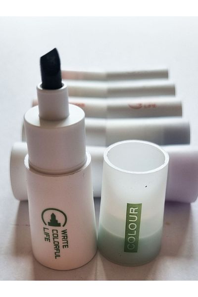 Modellino 6 Pack White Lipstick - Soft Pastel Colors, Colorful Life Cut-Tip Highlighter