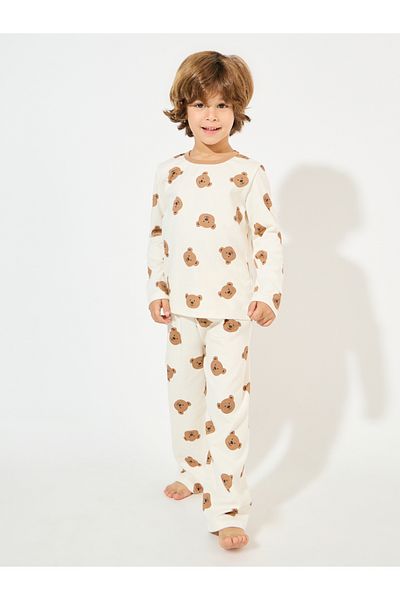 Styli Bear Pattern Sweatshirt & Pyjama Set