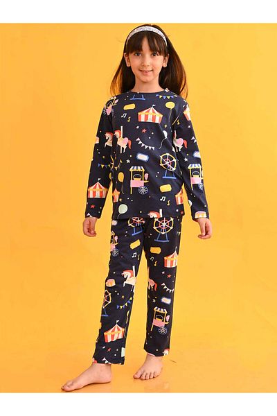 Anthrilo By Styli Carnival Circus Graphic Top & Pyjama Set