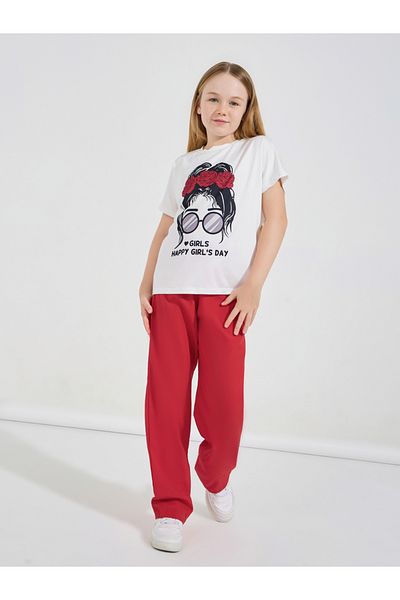 Styli Happy Girl's Day Graphic T-Shirt & Pants Set