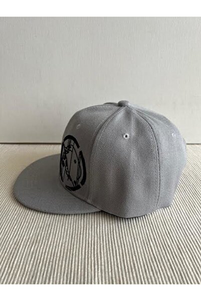 CosmoOutlet Unisex Adjustable Grey Hip Hop Cap with Soldier Helmet Image on the Back