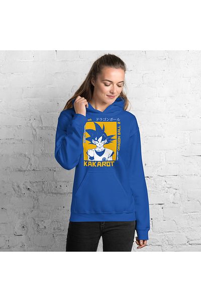 Moda Glo Hanorac unisex cu glugă imprimat Kakarot Dragon Ball z