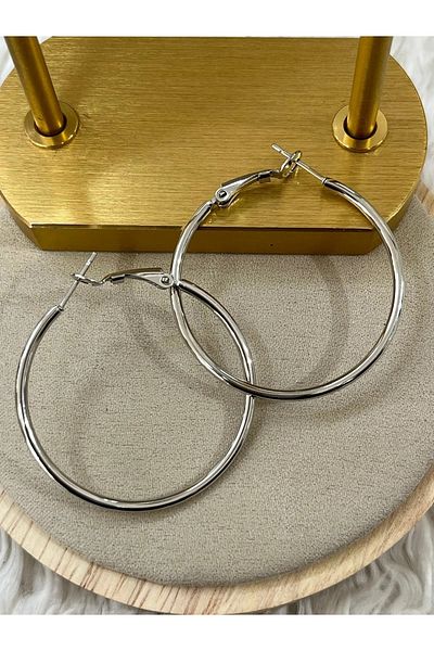 YASİN TOPÇU Steel Silver Earrings
