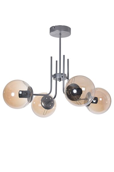 Modavize Vien Modern Design Living Room Dining Room Kitchen Gray Color Glass Pendant Lamp 4-Piece Chandelier