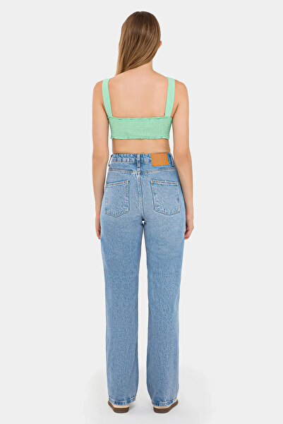 Hiccup Sleeveless V-Neck Woven Crop Top