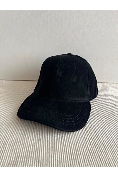 CosmoOutlet Nubuck Look Adjustable Back Unisex Black Color Hat