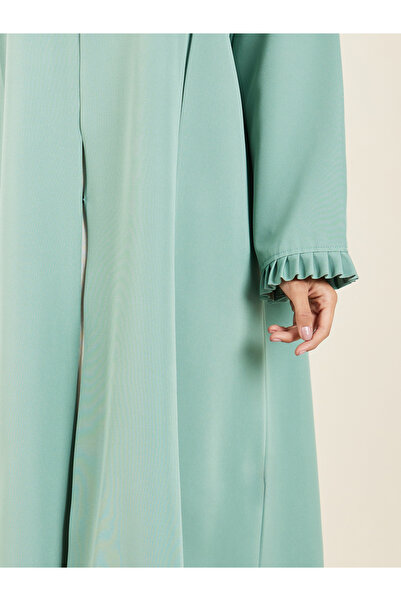 Anthrilo By Styli Pleated Cuff Sleeves Abaya