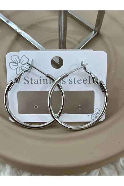 YASİN TOPÇU Steel Silver Earrings