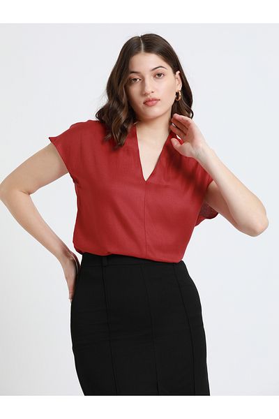 Dennis Lingo By Styli V Neck Regular Fit Solid Top