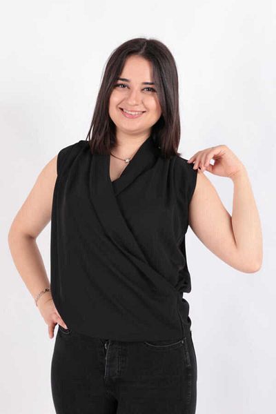 AYHAN Bluză din șifon cu mânecă scurtă
